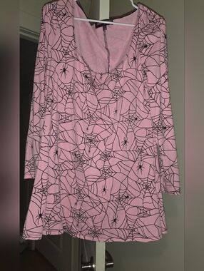 Dolls Kill Pink Spiderweb A-line Mini-Dress